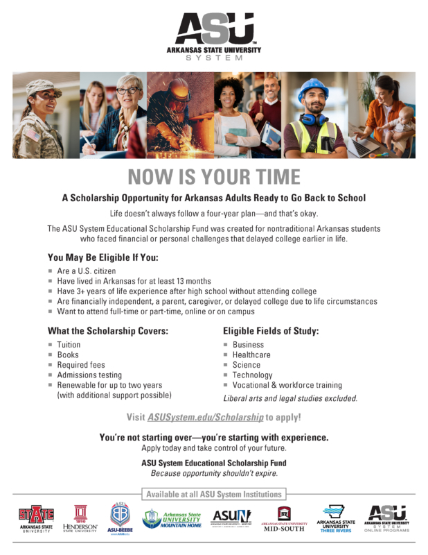 New College Scholarship Targets Nontraditional Students in Arkansas