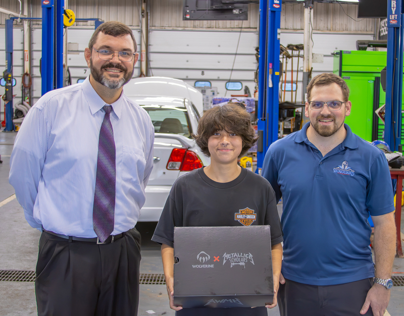 Automotive Technology Student Awarded Metallica Scholars Initiative Wolverine Gear Pack